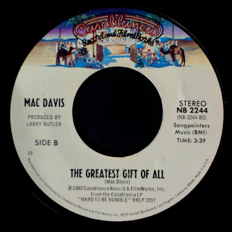 Mac Davis - It's Hard To Be Humble / The Greatest Gift Of All side B