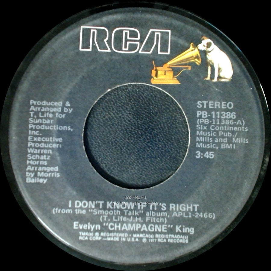 Evelyn “Champagne” King - We’Re Going To A Party / I Don't Know If It's Right side B