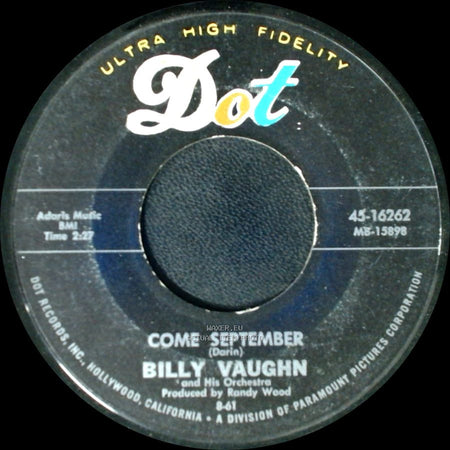 Billy Vaughn And His Orchestra - Come September / Berlin Melody side A