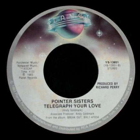 Pointer Sisters - Neutron Dance / Telegraph Your Love side B