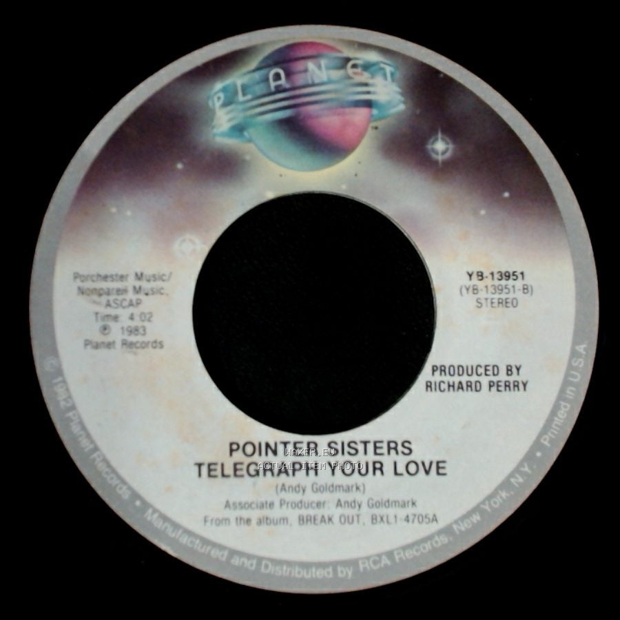 Pointer Sisters - Neutron Dance / Telegraph Your Love side B