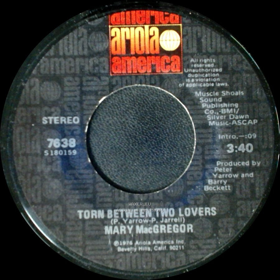 Mary Macgregor - I Just Want To Love You / Torn Between Two Lovers side B