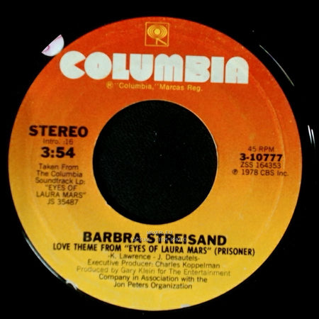 Barbra Streisand / Laura & Neville - Love Theme From "Eyes Of Laura Mars" (Prisoner) / Laura & Neville (Instrumental) side A