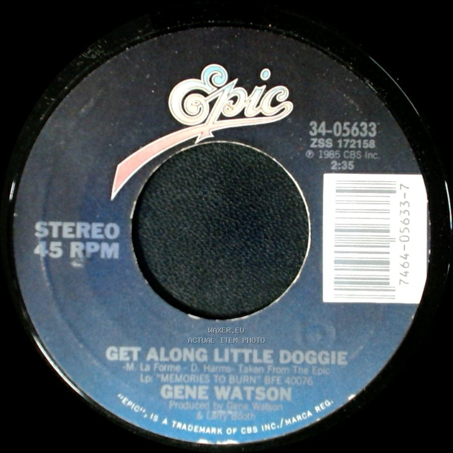 Gene Watson - Memories To Burn / Get Along Little Doggie side B