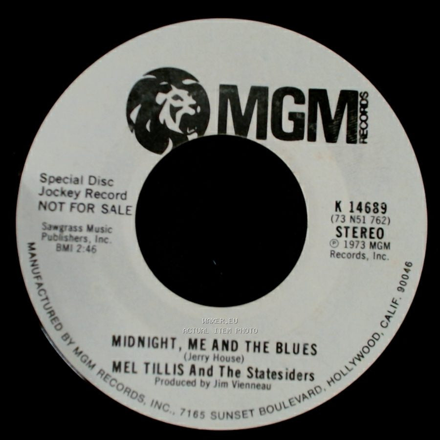 Mel Tillis And The Statesiders - Midnight, Me And The Blues / Midnight, Me And The Blues side A