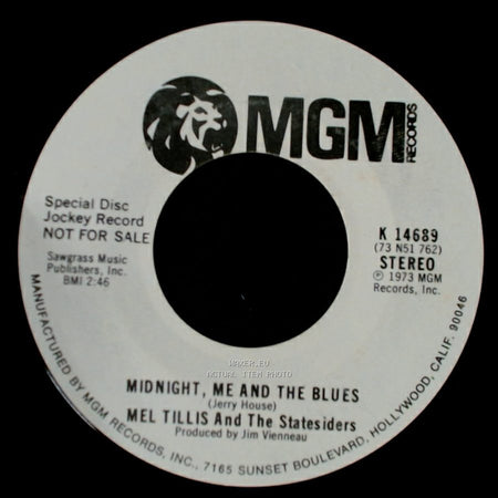 Mel Tillis And The Statesiders - Midnight, Me And The Blues / Midnight, Me And The Blues side A