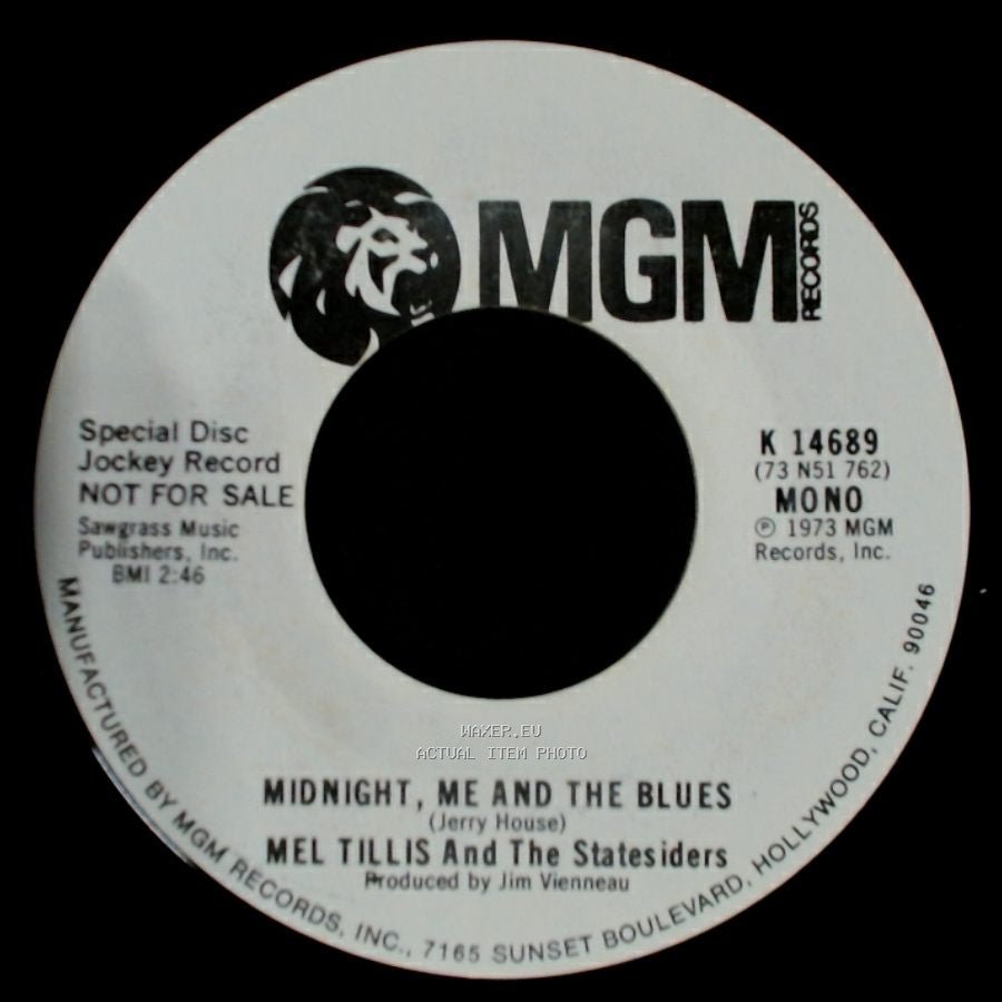 Mel Tillis And The Statesiders - Midnight, Me And The Blues / Midnight, Me And The Blues side B