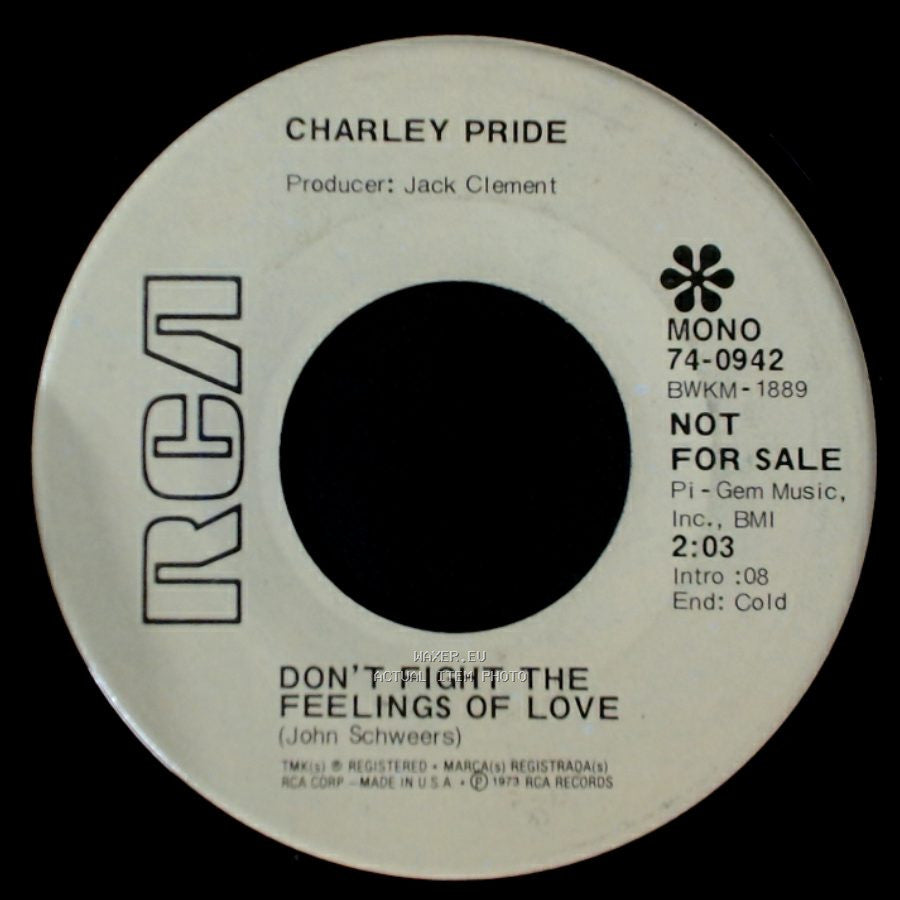 Charley Pride - Tennessee Girl / Don't Fight The Feelings Of Love side B