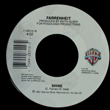 Farrenheit / Fahrenheit - Lost In Loveland / Shine side B