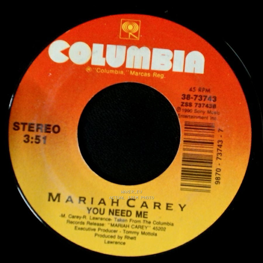 Mariah Carey - You Need Me / I Don't Wanna Cry side A