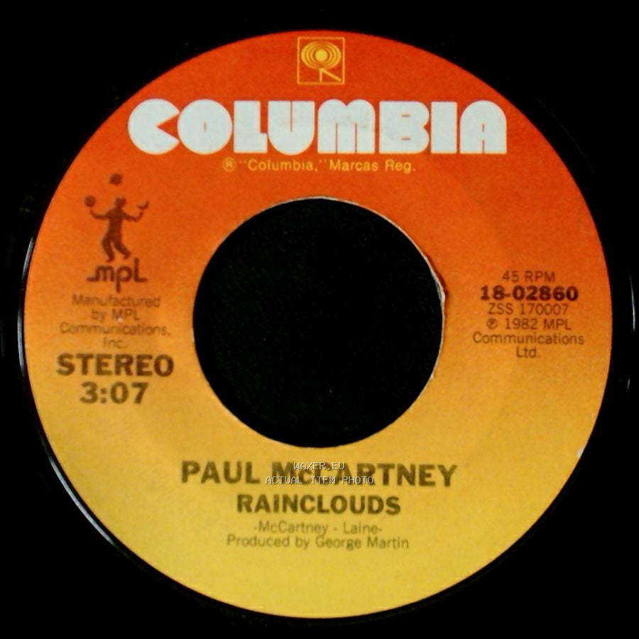 Paul Mccartney - Ebony And Ivory / Rainclouds side B