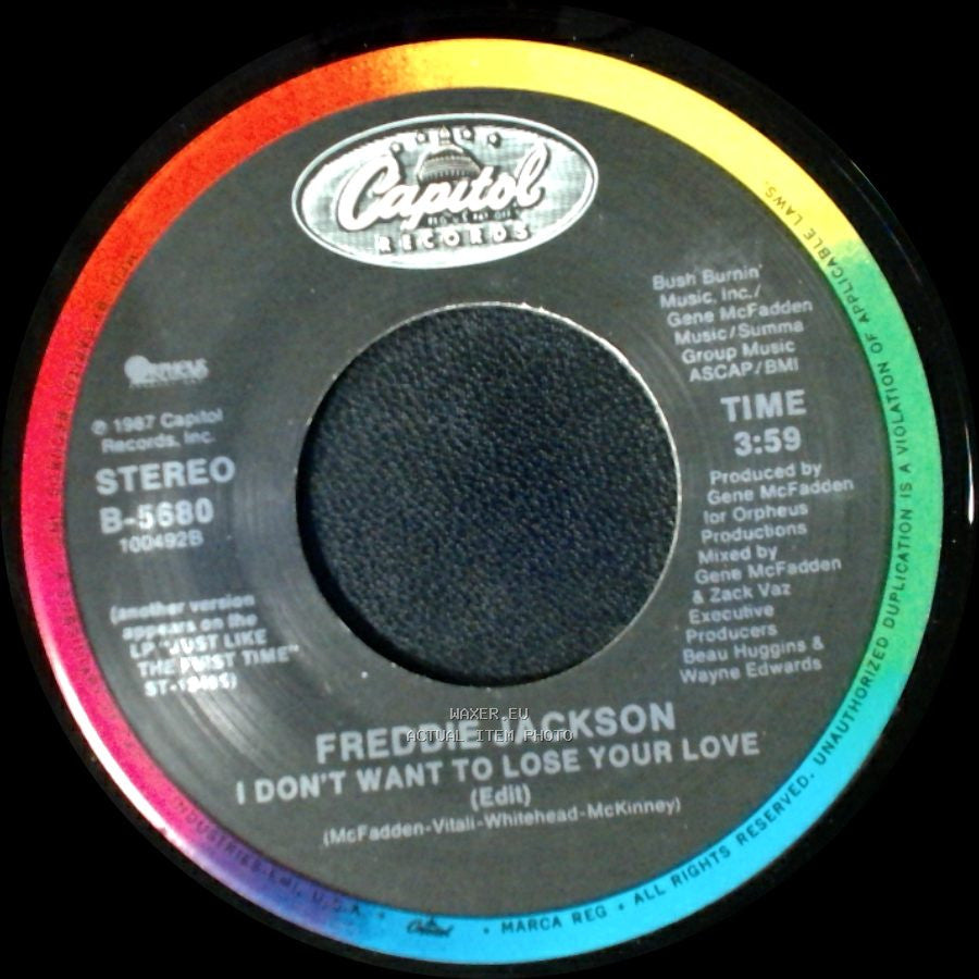 Freddie Jackson - Love Is Just A Touch Away (Midnight Mix) / I Don't Want To Lose Your Love side B