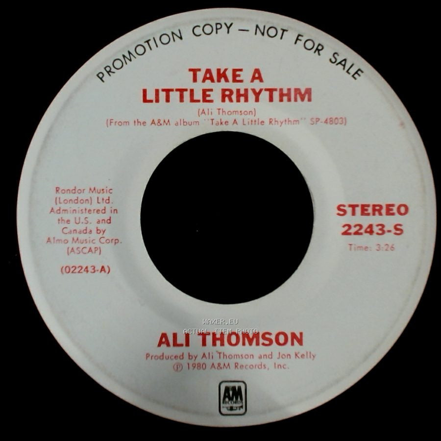 Ali Thomson - Take A Little Rhythm / Take A Little Rhythm side B