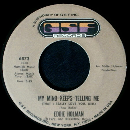 Eddie Holman - My Mind Keeps Telling Me (That I Really Love You, Girl) / Stranded In A Dream side A