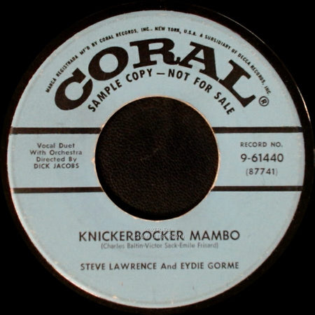 Steve Lawrence And Eydie Gorme / Eydie Gorme - Knickerbocker Mambo / Give A Fool A Chance side A