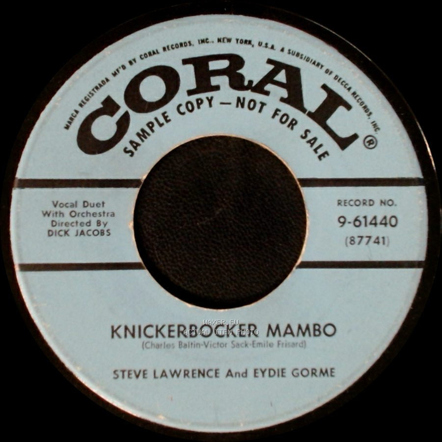 Steve Lawrence And Eydie Gorme / Eydie Gorme - Knickerbocker Mambo / Give A Fool A Chance side A