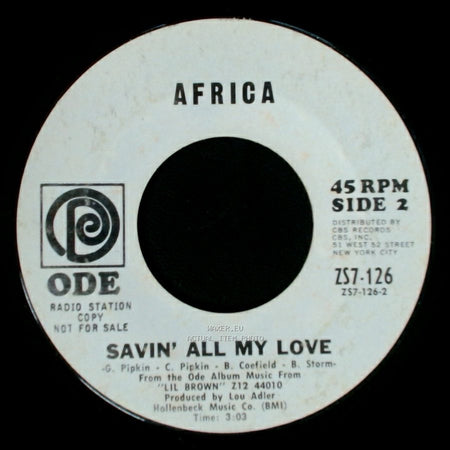 Africa - From Africa With Love / Savin' All My Love side B