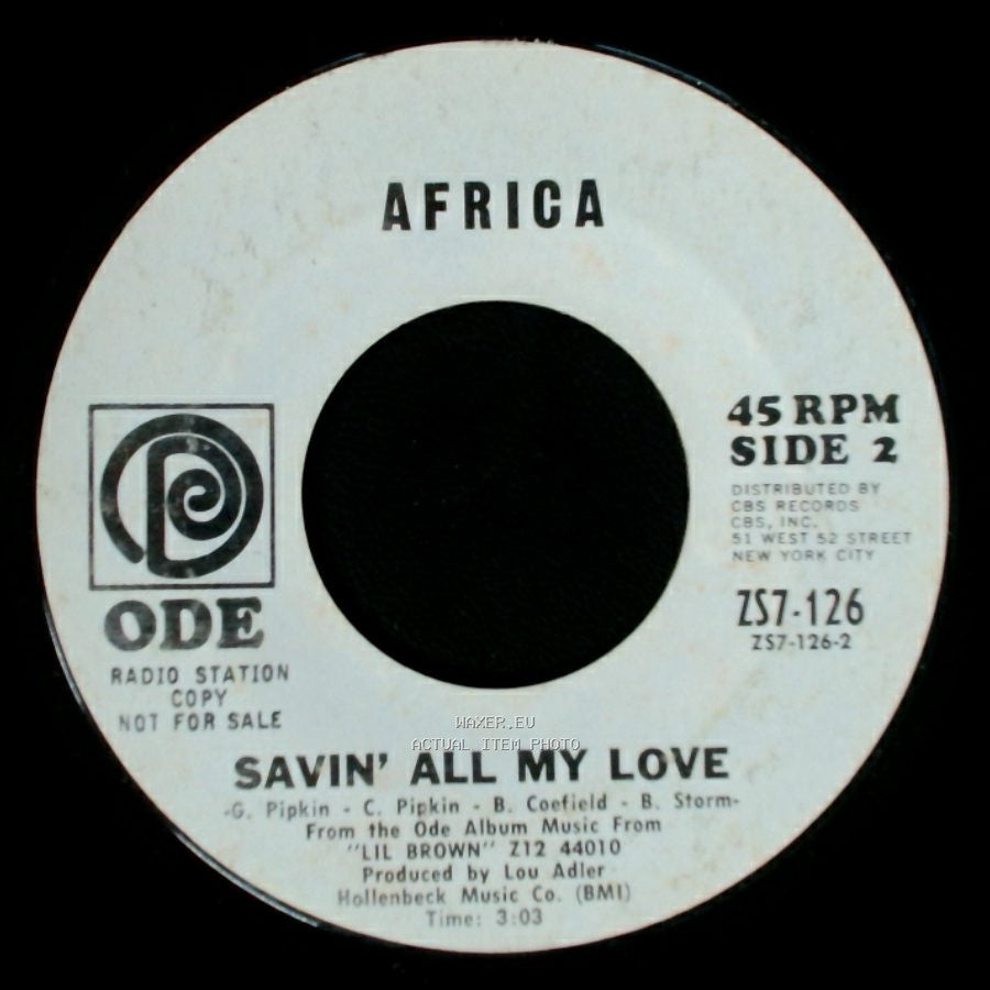 Africa - From Africa With Love / Savin' All My Love side B