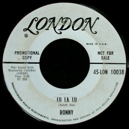 Ronny - Lu La Lu / Oh My Darling Caroline side A