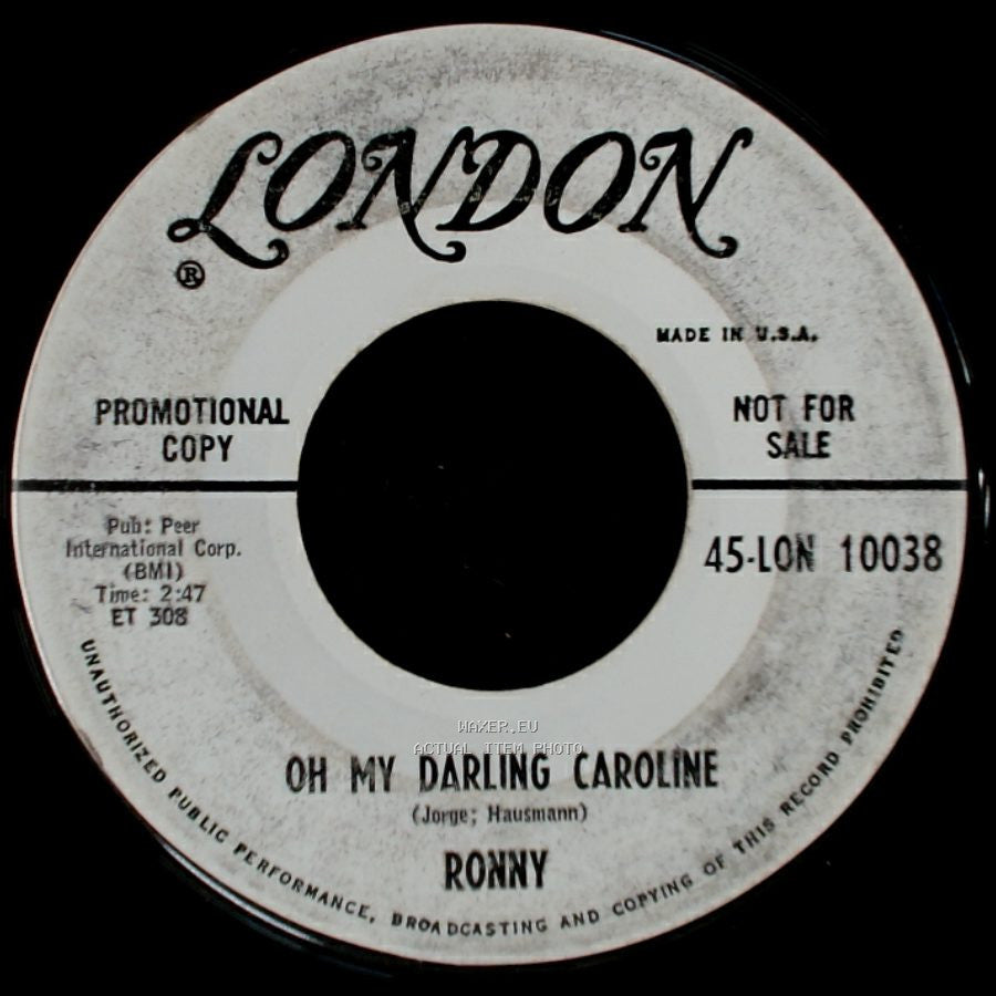 Ronny - Lu La Lu / Oh My Darling Caroline side B