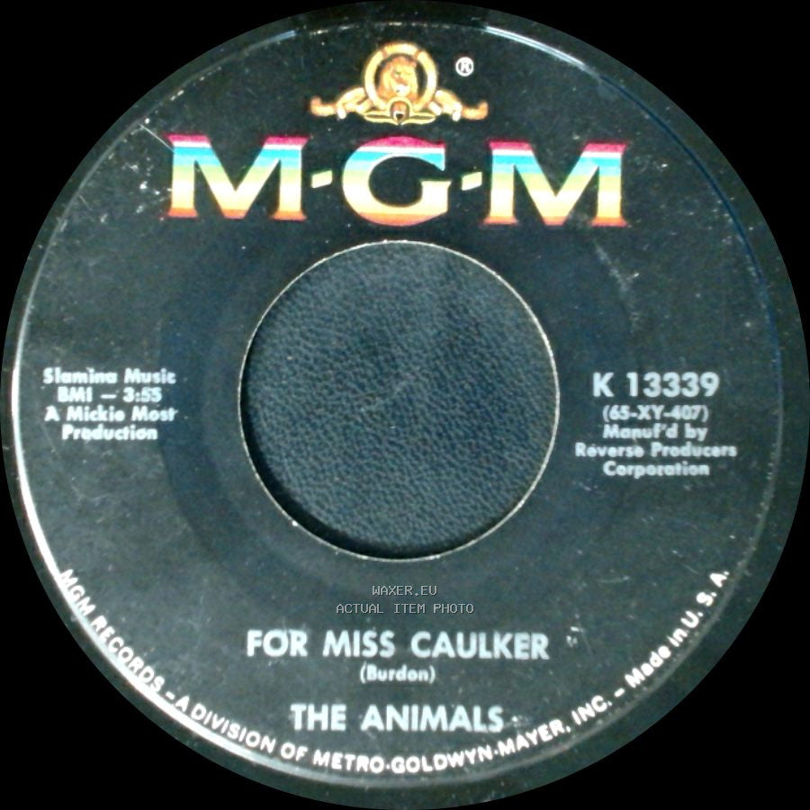 The Animals - Bring It On Home To Me / For Miss Caulker side B