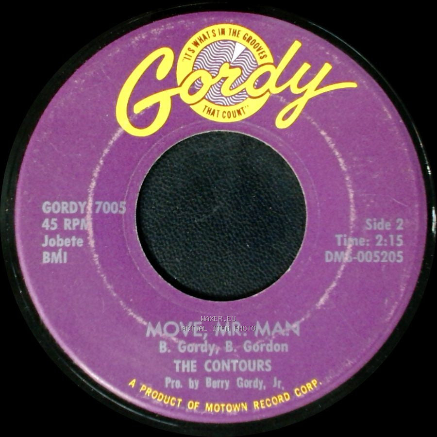 The Contours - Do You Love Me / Move, Mr. Man side B