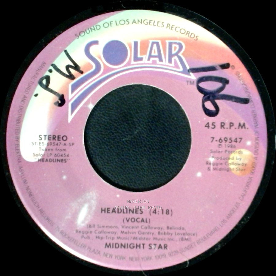 Midnight Star - Headlines / Headlines (Instrumental/Dub Mix - Part I) side A