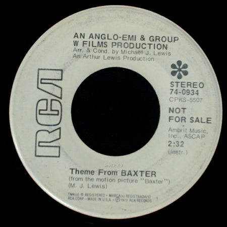 An Anglo-Emi & Group W Films Production - Theme From Baxter / The Lobster Quadrille side A