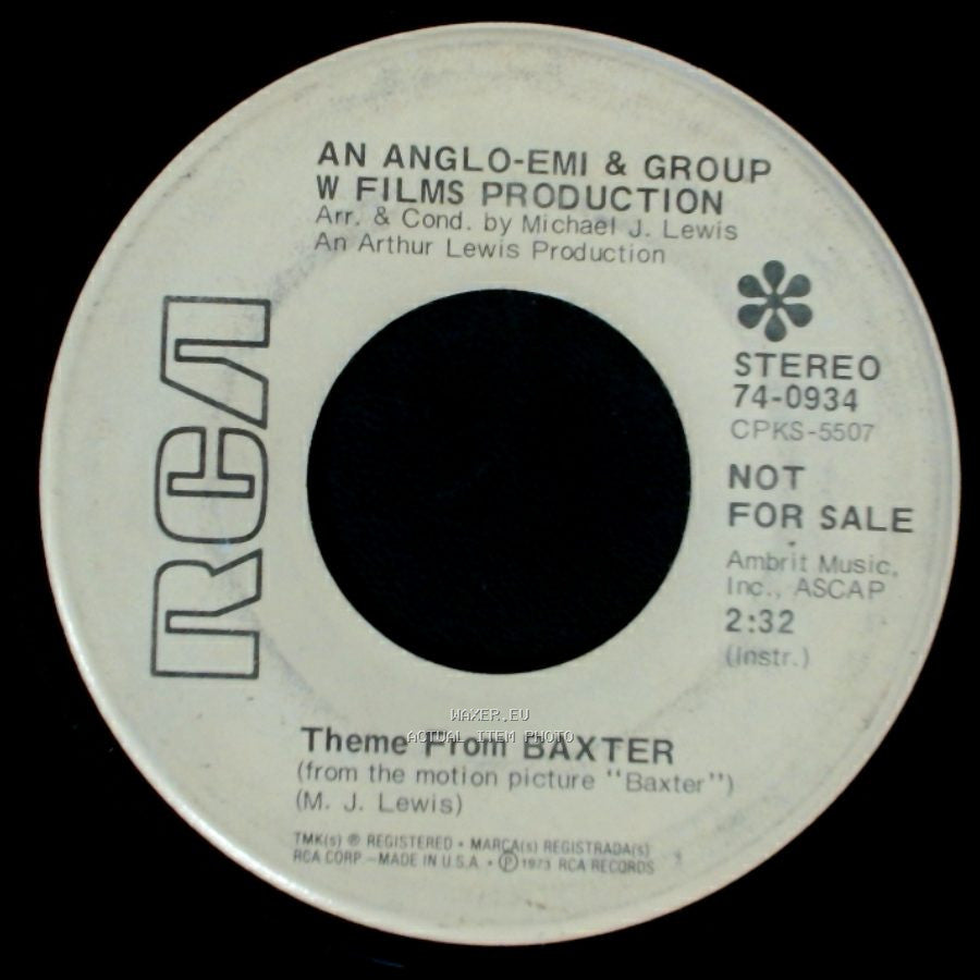 An Anglo-Emi & Group W Films Production - Theme From Baxter / The Lobster Quadrille side A