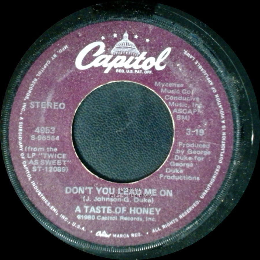 A Taste Of Honey - Sukiyaki / Don't You Lead Me On side B