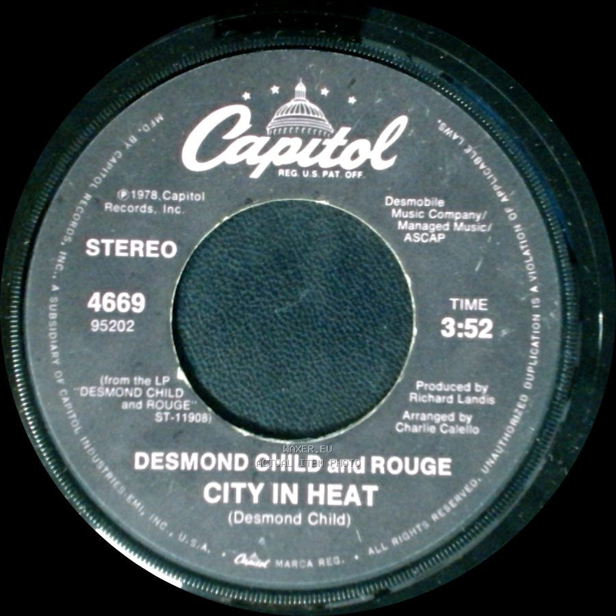 Desmond Child And Rouge - City In Heat / Our Love Is Insane side A