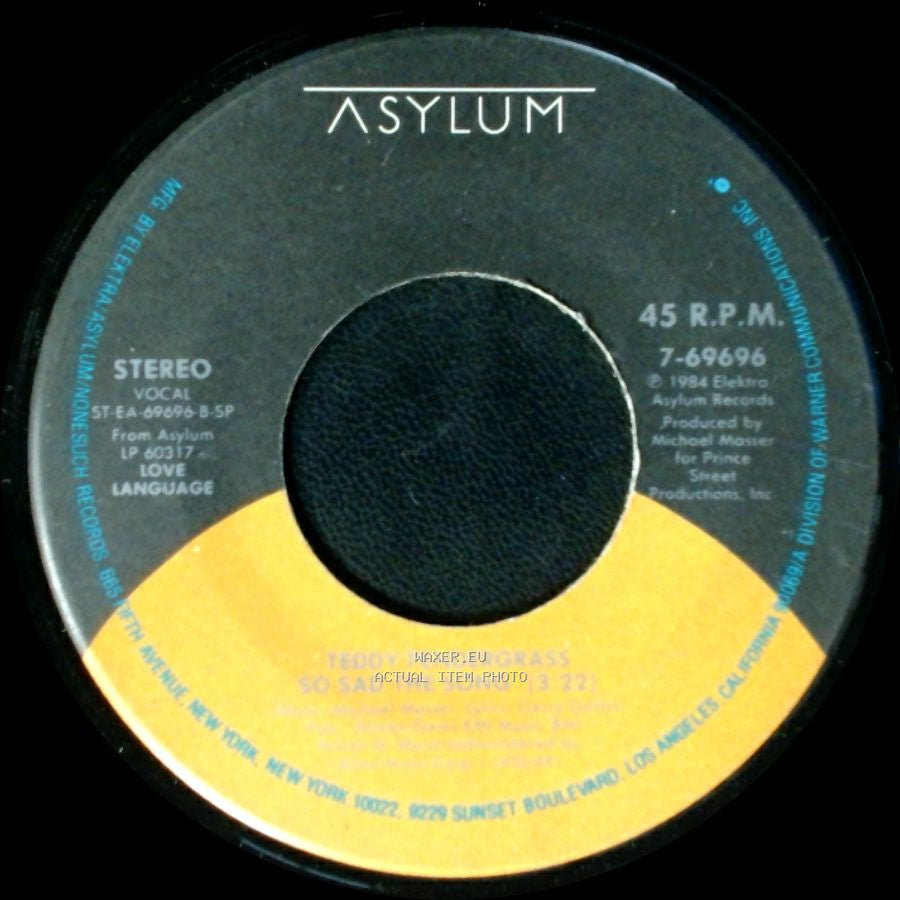 Teddy Pendergrass - So Sad The Song / You're My Choice Tonight (Choose Me) side A