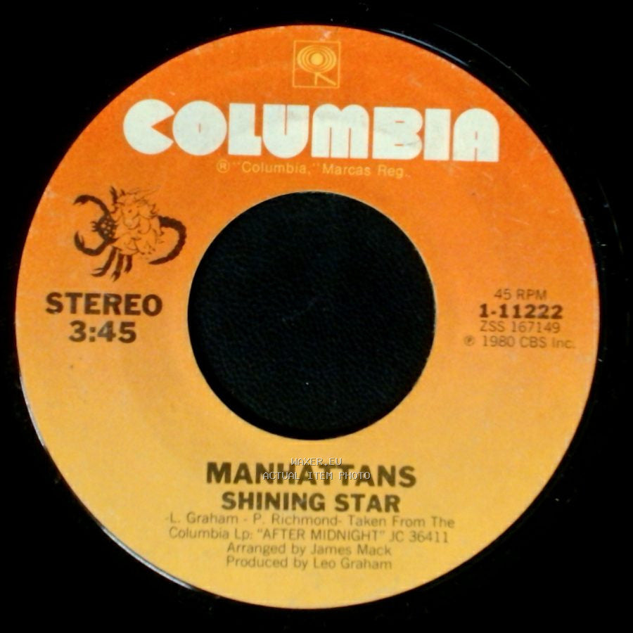 Manhattans - Shining Star / I'll Never Run Away From Love Again side A