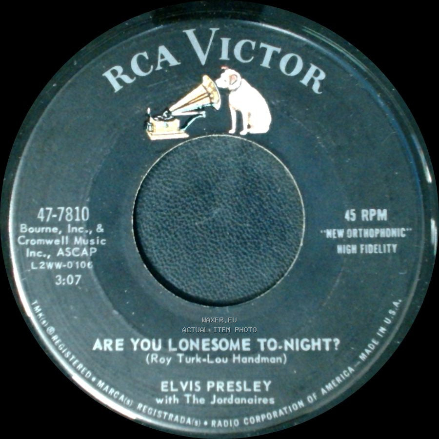 Elvis Presley With The Jordanaires - I Gotta Know / Are You Lonesome To-Night? side B