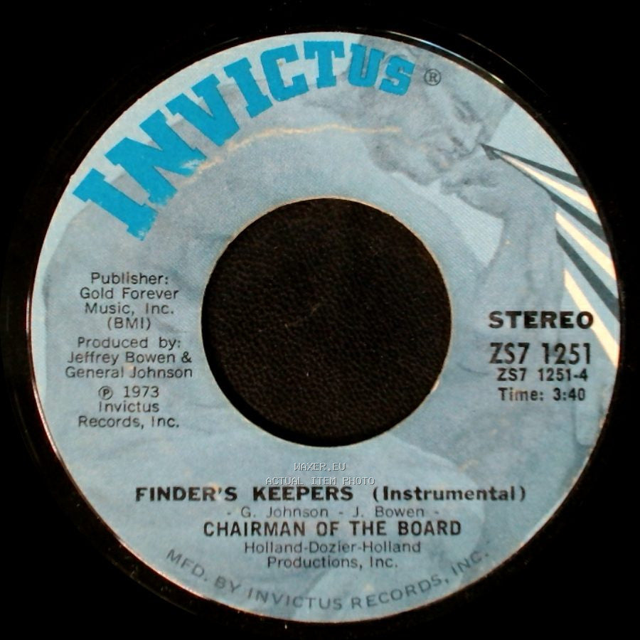 Chairman Of The Board - Finder's Keepers / Finder's Keepers (Instrumental) side B