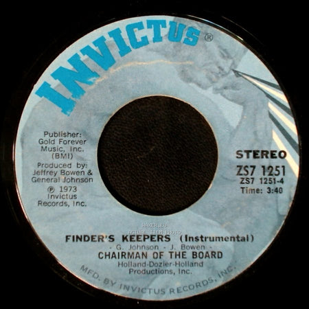 Chairman Of The Board - Finder's Keepers / Finder's Keepers (Instrumental) side B