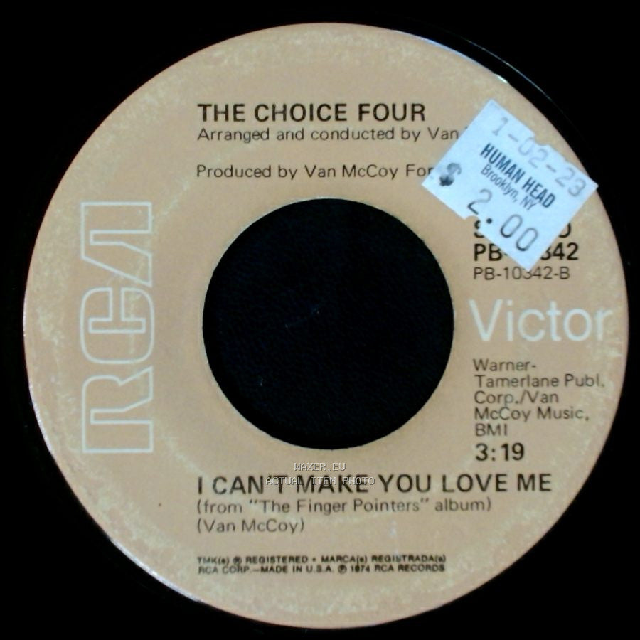 The Choice Four - When You're Young And In Love / I Can't Make You Love Me side B