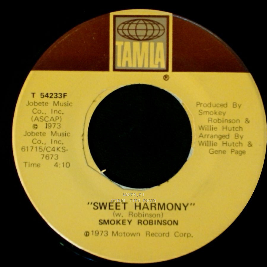 Smokey Robinson - Want To Know My Mind / Sweet Harmony side B