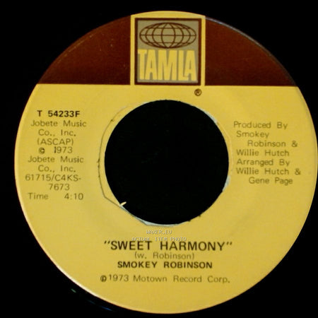 Smokey Robinson - Want To Know My Mind / Sweet Harmony side B