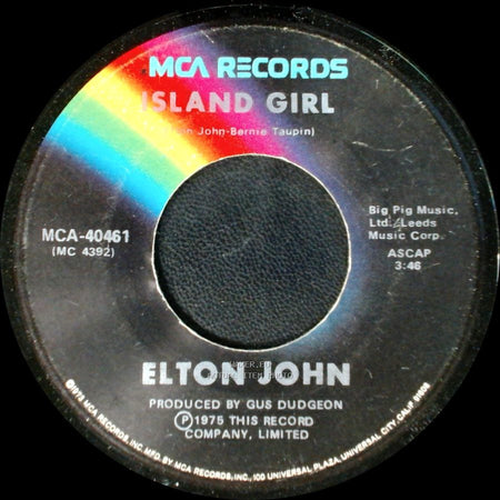 Elton John - Sugar On The Floor / Island Girl side B