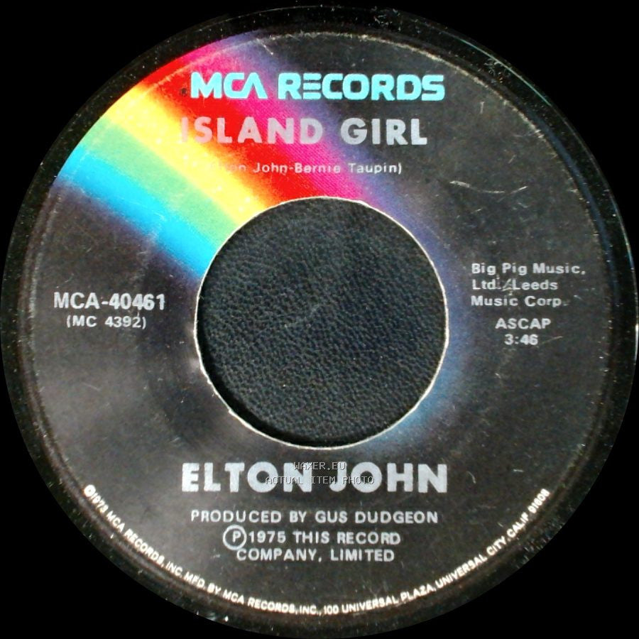 Elton John - Sugar On The Floor / Island Girl side B