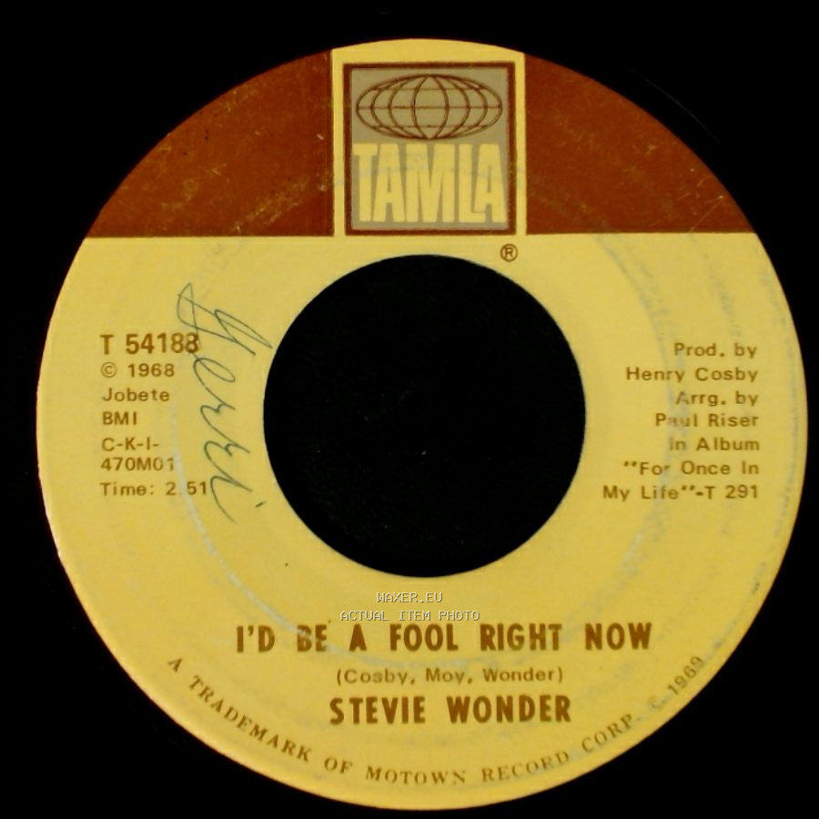Stevie Wonder - Yester-Me, Yester-You, Yesterday / I'd Be A Fool Right Now side B