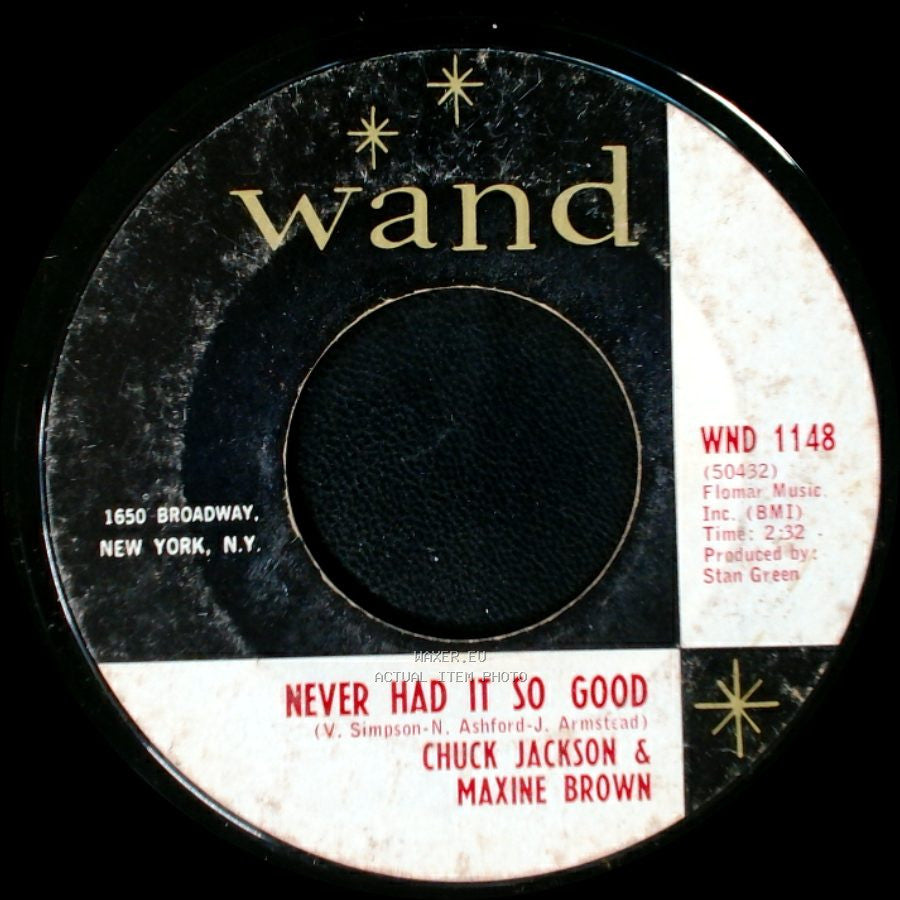 Chuck Jackson & Maxine Brown - Never Had It So Good / Hold On I'm Comin' side A