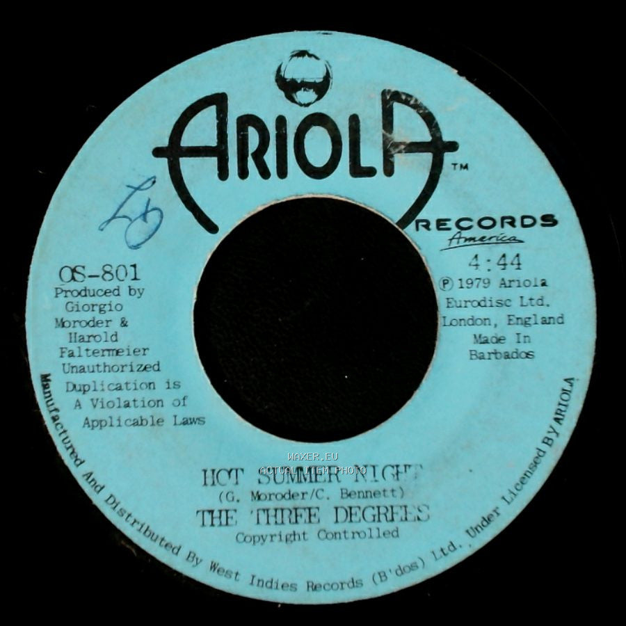The Three Degrees - My Simple Heart / Hot Summer Night side B