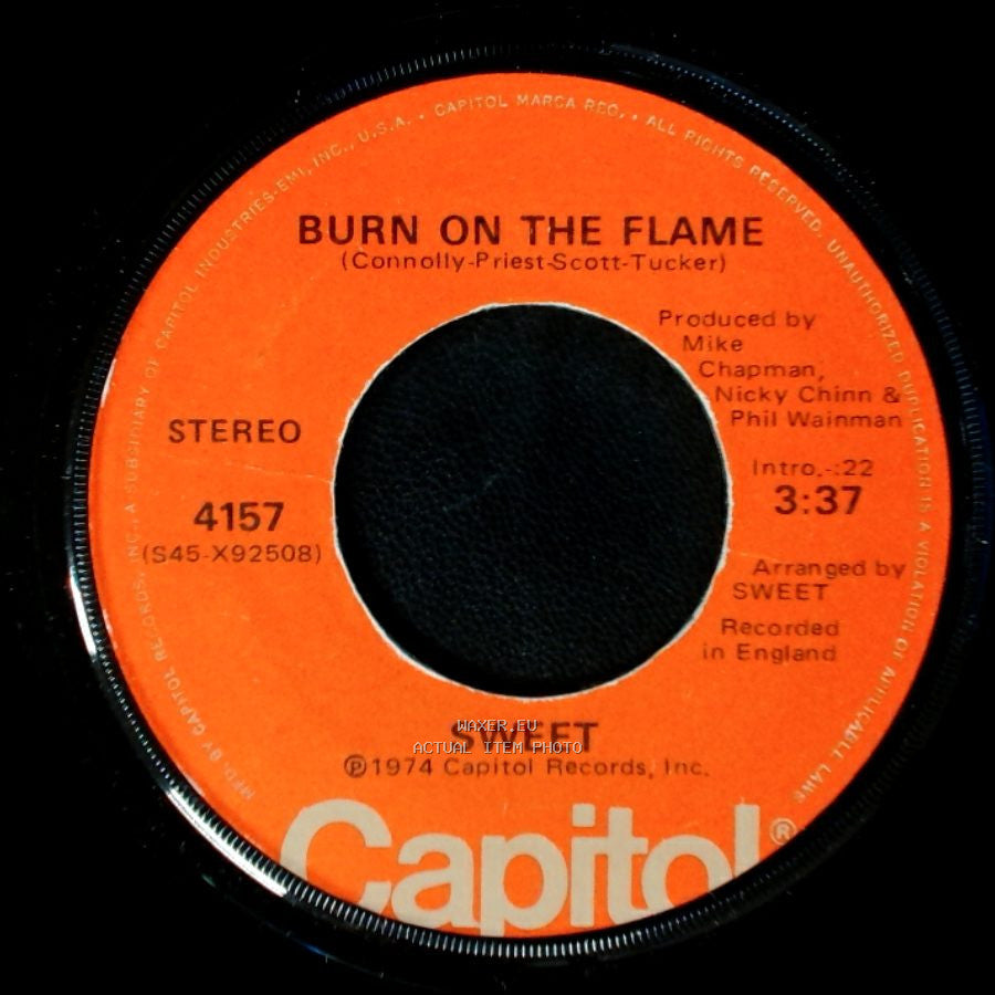 Sweet - Burn On The Flame / Fox On The Run side A