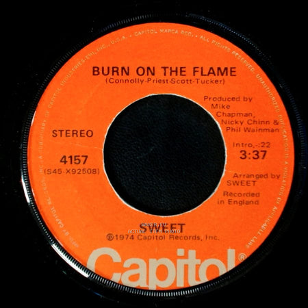 Sweet - Burn On The Flame / Fox On The Run side A
