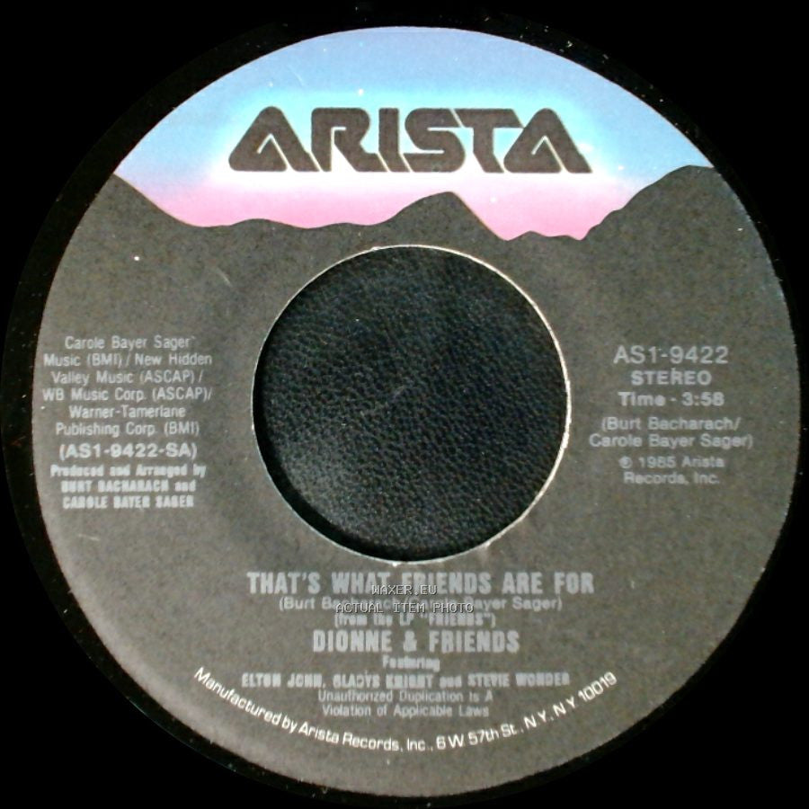 Dionne & Friends / Dionne Warwick - That's What Friends Are For / Two Ships Passing In The Night side A