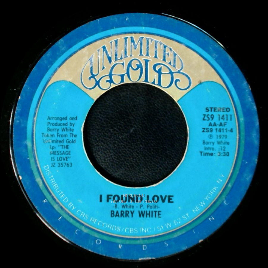 Barry White - I Found Love / Love Ain't Easy side A