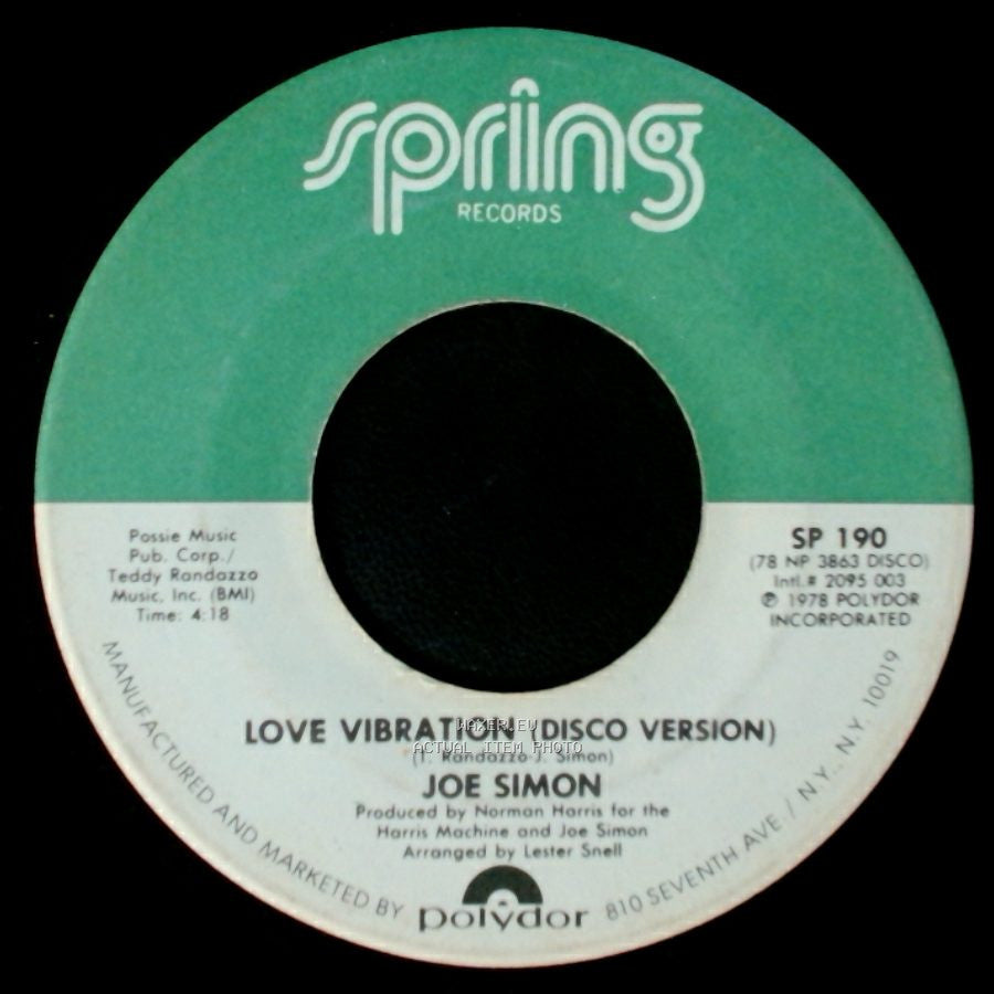 Joe Simon - Love Vibration (Disco Version) / Love Vibration side A