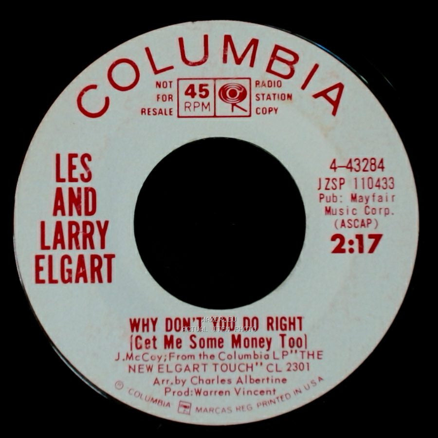 Les And Larry Elgart - The First Man's Theme / Why Don't You Do Right (Get Me Some Money Too) side B